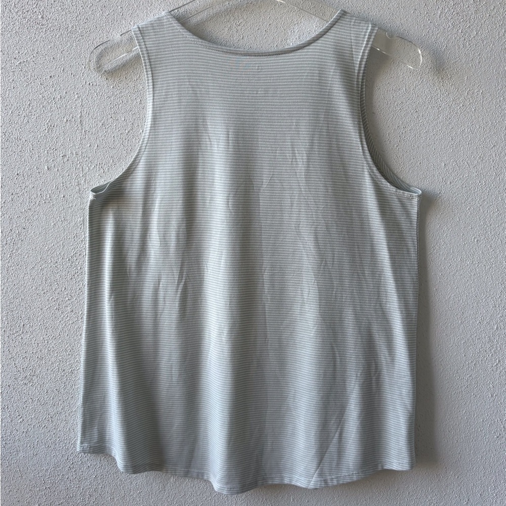 Free Fly Performance Bamboo Tank Size Large Sage Green Stripe Casual Beach Soft - Picture 3 of 8